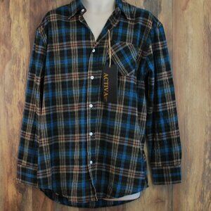 Activa Sports Inc NWT XXL Men's Flannel Shirt Blue Maroon Green